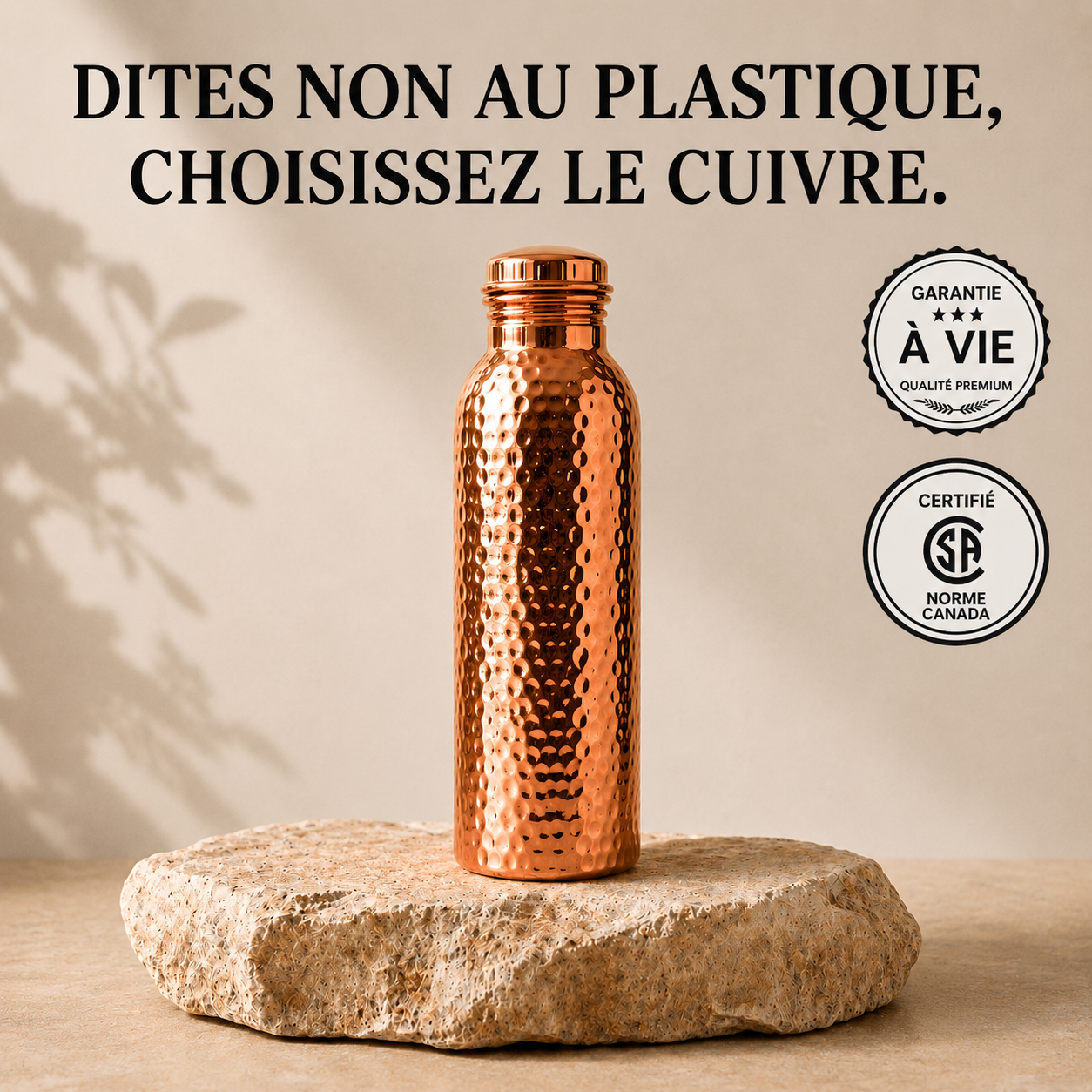 Gourde en Cuivre Rovyixo™ | L’eau naturellement purifiée, sans plastique