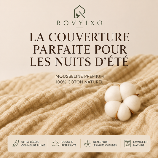 Plaid en mousseline respirante