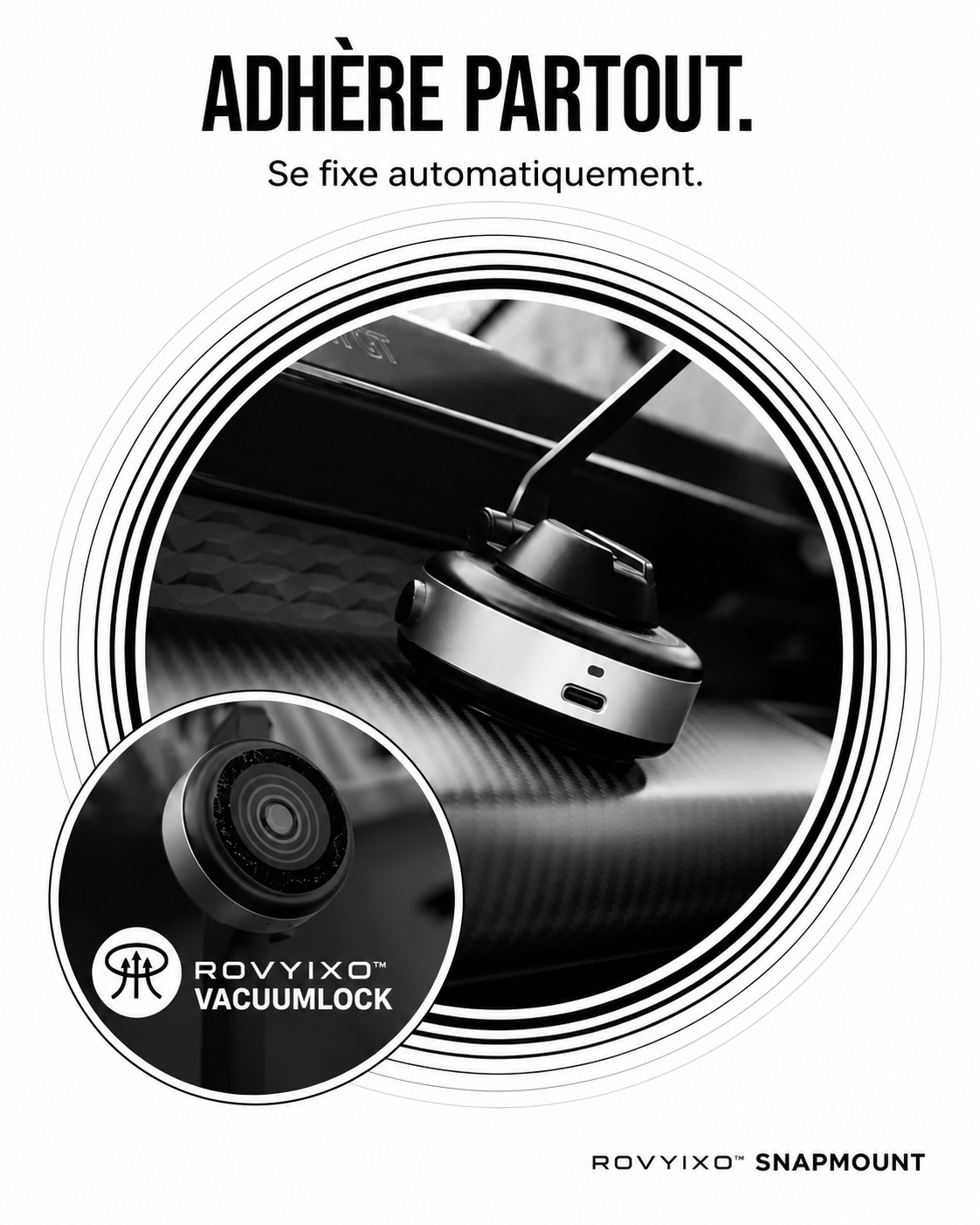 ROVIYXO™ SnapMount — Support Magnétique PressureLock™