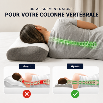 Oreiller Cervical ROVYIXO™ | Alignement, confort & soutien toute la nuit