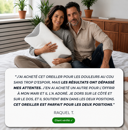 Oreiller Cervical ROVYIXO™ | Alignement, confort & soutien toute la nuit