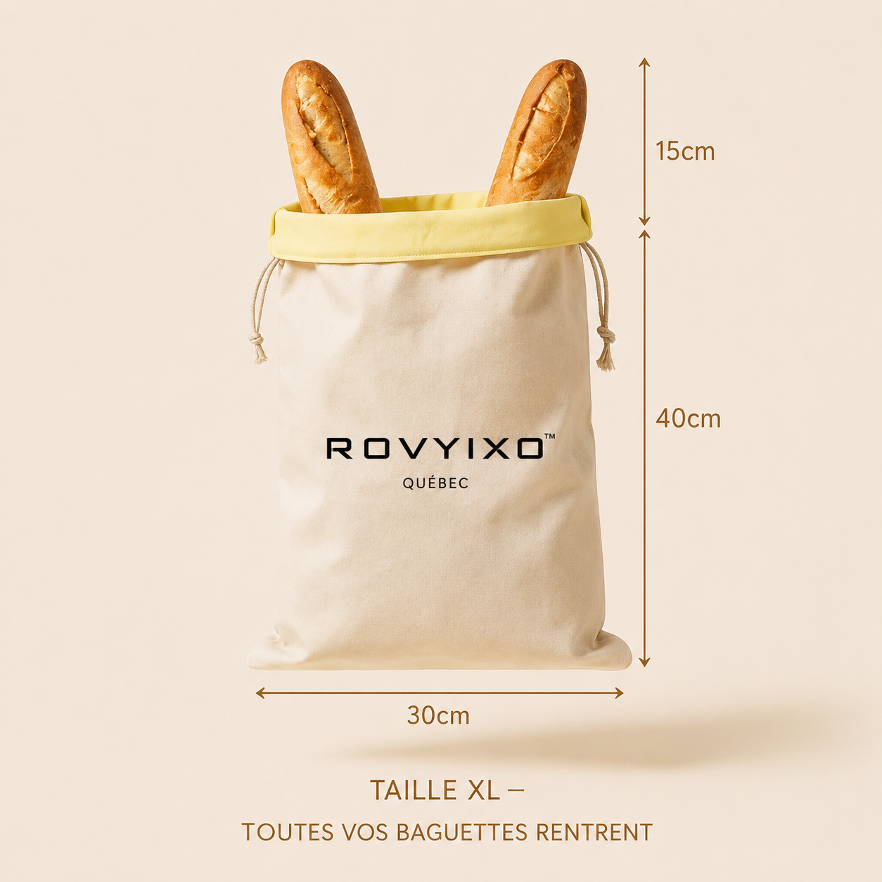 Sac à pain ROVYIXO™ — Garde votre pain frais jusqu’à 7 jours