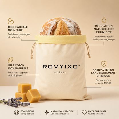 Sac à pain ROVYIXO™ — Garde votre pain frais jusqu’à 7 jours