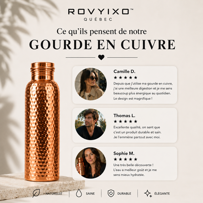 Gourde en Cuivre Rovyixo™ | L’eau naturellement purifiée, sans plastique